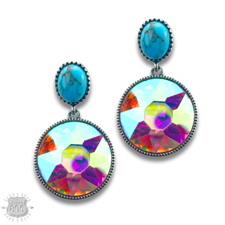Round rhinestone post earring - LC