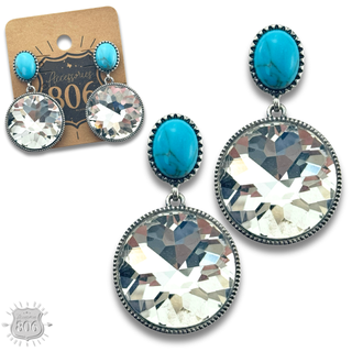 Round rhinestone post earring - LC
