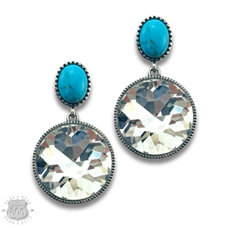 Round rhinestone post earring - LC