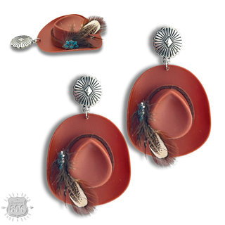 Acrylic cowboy hat earring - LC