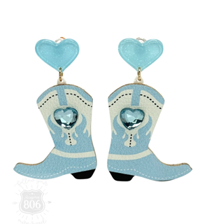 Western heart boot earring