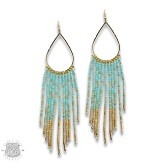 Seed bead fringe earring - LC