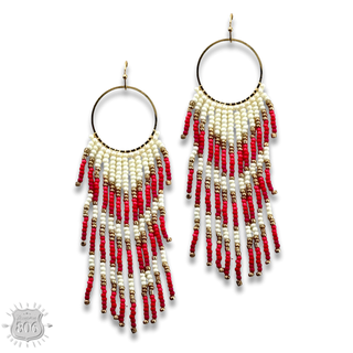 Bead fringe earring - LC