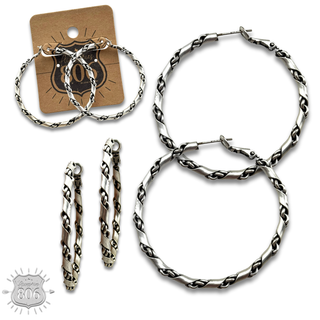Chain twist wrap hoop earring