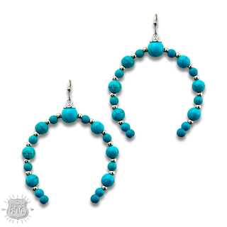 Stone bead arch earring