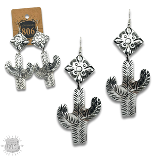 Silver cactus earring - LC