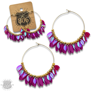 Petal fringe hoop earring - LC