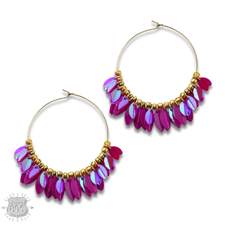 Petal fringe hoop earring - LC