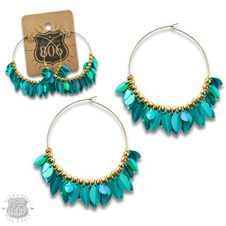 Petal fringe hoop earring - LC