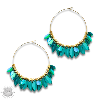 Petal fringe hoop earring - LC