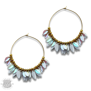 Petal fringe hoop earring - LC