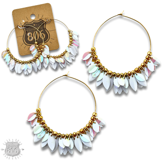 Petal fringe hoop earring - LC