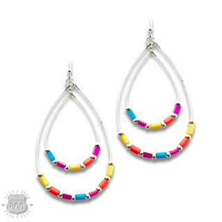 Double beaded teardrop earring