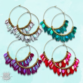 Petal fringe hoop earring - LC