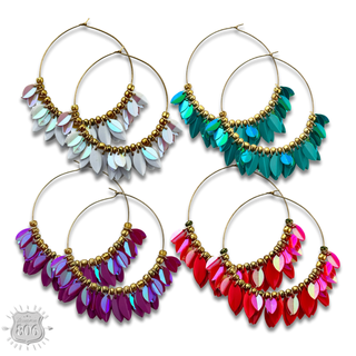 Petal fringe hoop earring - LC