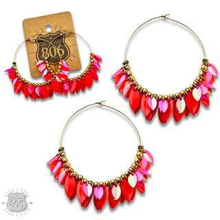 Petal fringe hoop earring - LC