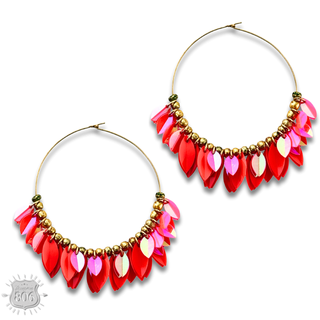 Petal fringe hoop earring - LC