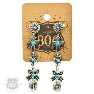Silver southwest style earring