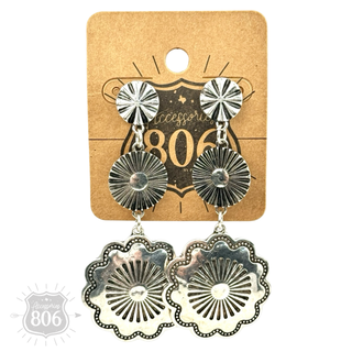 Western silver drop earring - LC