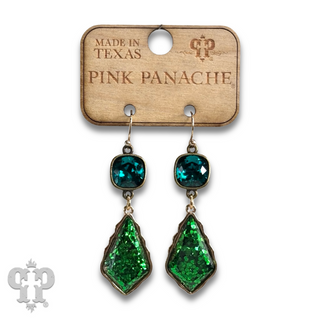 Glitter diamond teardrop earring with Austrian crystal - LC