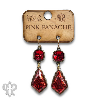 Glitter diamond teardrop earring with Austrian crystal - LC