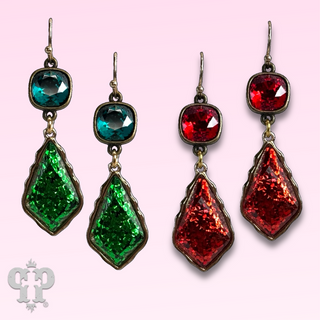 Glitter diamond teardrop earring with Austrian crystal - LC
