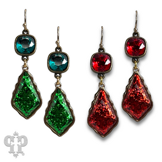 Glitter diamond teardrop earring with Austrian crystal - LC