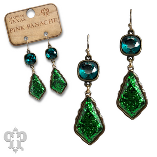Glitter diamond teardrop earring with Austrian crystal - LC