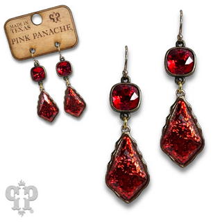 Glitter diamond teardrop earring with Austrian crystal - LC