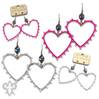 Bead wrapped heart earring with Austrian crystal - LC