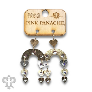 Heart charm and arch earring with Austrian crystal - LC