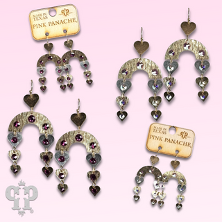 Heart charm and arch earring with Austrian crystal - LC