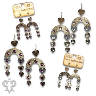 Heart charm and arch earring with Austrian crystal - LC