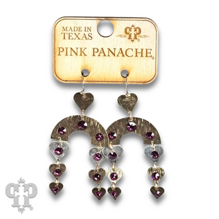 Heart charm and arch earring with Austrian crystal - LC