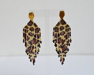 Leopard Fringe Earrings
