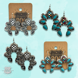 Checkerboard naja style earring