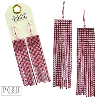 Tiny rhinestone fringe earring
