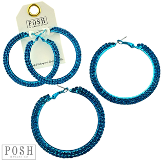 Tiny rhinestone hoop earring