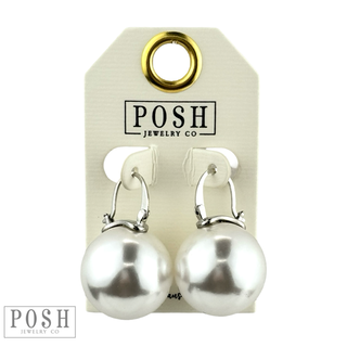 Pearl drop earring, large