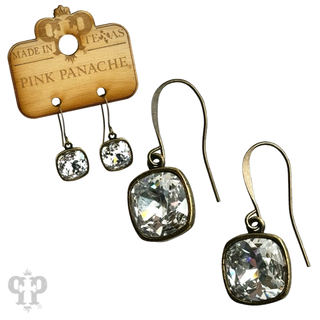 Square crystal earring with 12mm crystals from Swarovski®