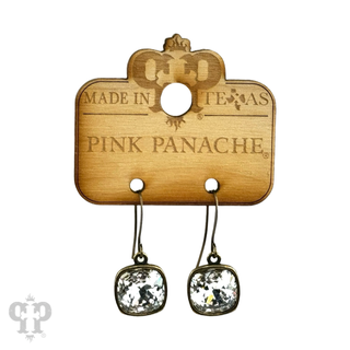 Square crystal earring with 12mm crystals from Swarovski®