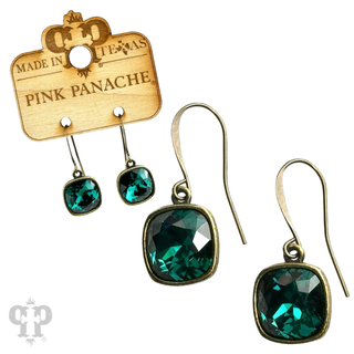 Square crystal earring with 12mm crystals from Swarovski®