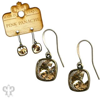 Square crystal earring with 12mm crystals from Swarovski®