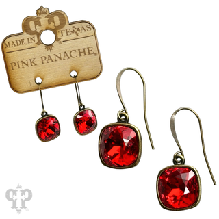Square crystal earring with 12mm crystals from Swarovski®