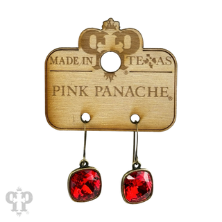 Square crystal earring with 12mm crystals from Swarovski®