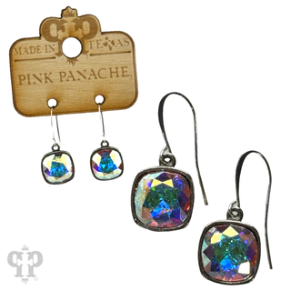 Square crystal earring with 12mm crystals from Swarovski®