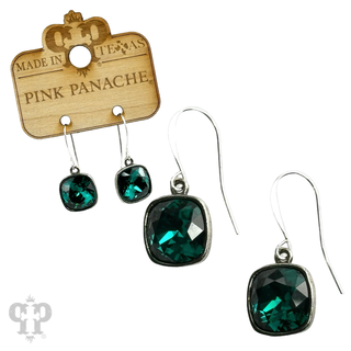 Square crystal earring with 12mm crystals from Swarovski®