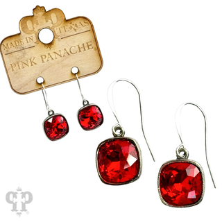Square crystal earring with 12mm crystals from Swarovski®