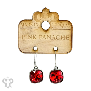 Square crystal earring with 12mm crystals from Swarovski®