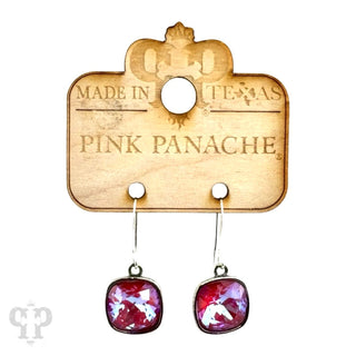 Square crystal earring with 12mm crystals from Swarovski®